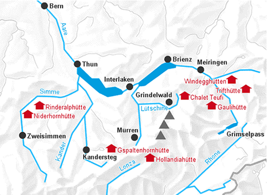 Lageplan der Hütten